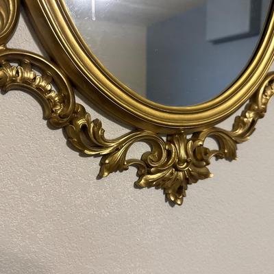 GOLD TONE SYROCO STYLE WALL MIRROR