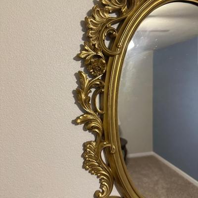 GOLD TONE SYROCO STYLE WALL MIRROR