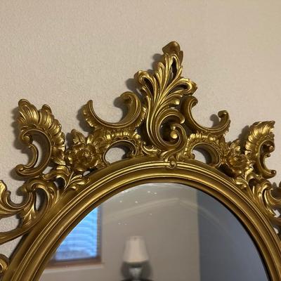 GOLD TONE SYROCO STYLE WALL MIRROR