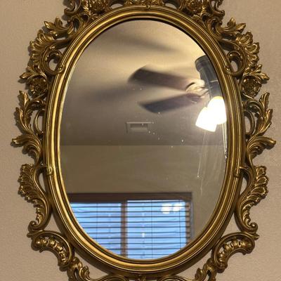 GOLD TONE SYROCO STYLE WALL MIRROR