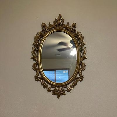 GOLD TONE SYROCO STYLE WALL MIRROR
