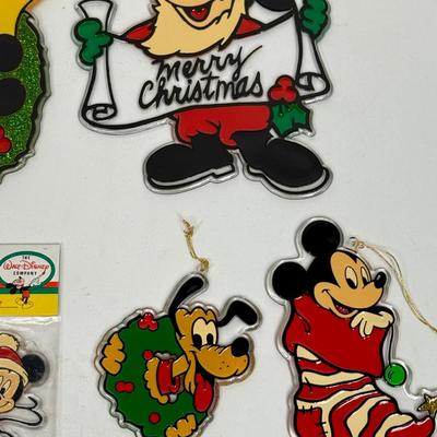 Vintage Disney Acrylic Ornament Lot 5 pc Mickey Mouse