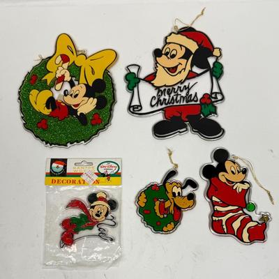 Vintage Disney Acrylic Ornament Lot 5 pc Mickey Mouse