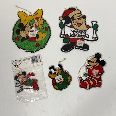 Vintage Disney Acrylic Ornament Lot 5 pc Mickey Mouse