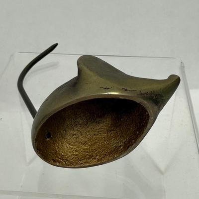 Vintage Brass Mouse Figurine Paperweight Note Holder Desk Decor Ring Holder Spike Tail