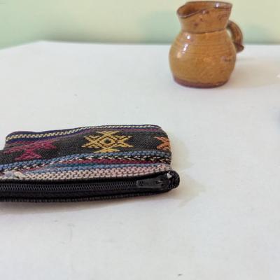 Native American Coin Purse Pottery Jug & Owl