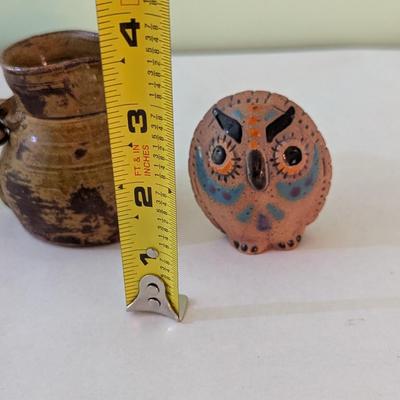 Native American Coin Purse Pottery Jug & Owl