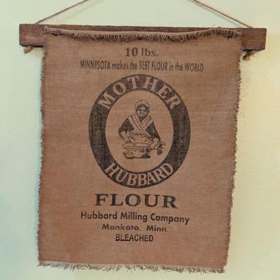 Primitive Wall Hanging Mother Hubbard Flour