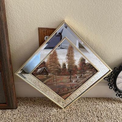 2 SIGNED PIECES OF ARTWORK AND A WALL CLOCK