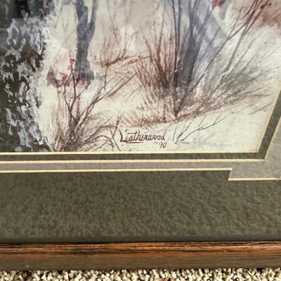 2 SIGNED PIECES OF ARTWORK AND A WALL CLOCK
