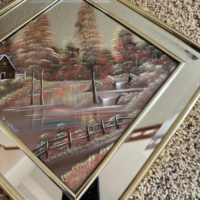 2 SIGNED PIECES OF ARTWORK AND A WALL CLOCK
