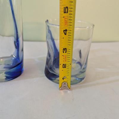 21 pcs- Libbey Drinking Glasses Blue Ribbon Impressions