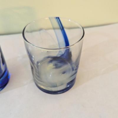 21 pcs- Libbey Drinking Glasses Blue Ribbon Impressions