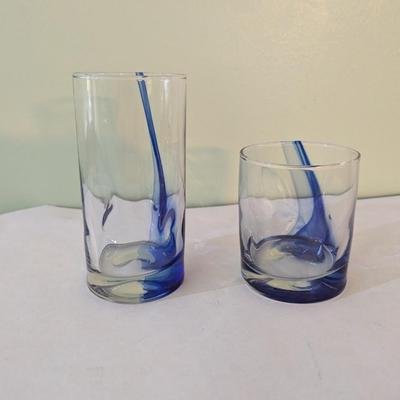 21 pcs- Libbey Drinking Glasses Blue Ribbon Impressions