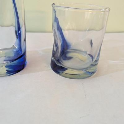 21 pcs- Libbey Drinking Glasses Blue Ribbon Impressions