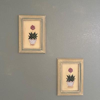 FRAMED GARDEN SCENE PICTURE AND 2 FRAMED FLORAL PICTURES
