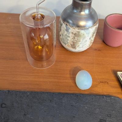 Ichendorf Milano Glass Cilindro Color Amber Oil Cruet Boska Slate Cheese Tray Some Pieces Are Signed