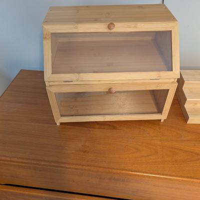 Bamboo Bread Container Spice Shelf & Shelves