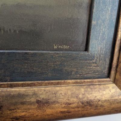 Framed Art Original Painting Signed by Artist with Attached Feature Light