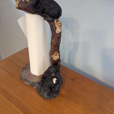 Relaxing Black Bear Paper Towel Holder