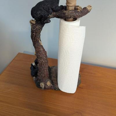 Relaxing Black Bear Paper Towel Holder