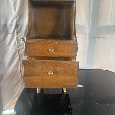 2 DRAWER MID-CENTURY SIDE TABLE