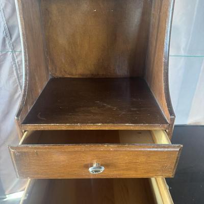 2 DRAWER MID-CENTURY SIDE TABLE