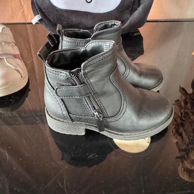 GIRL'S TENNIS SHOES, BOOTS AND PANDA BACKPACK