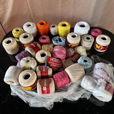 CROCHET AND EMBROIDERY THREAD PLUS SOME YARN