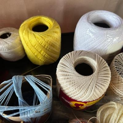 CROCHET AND EMBROIDERY THREAD PLUS SOME YARN