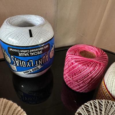 CROCHET AND EMBROIDERY THREAD PLUS SOME YARN