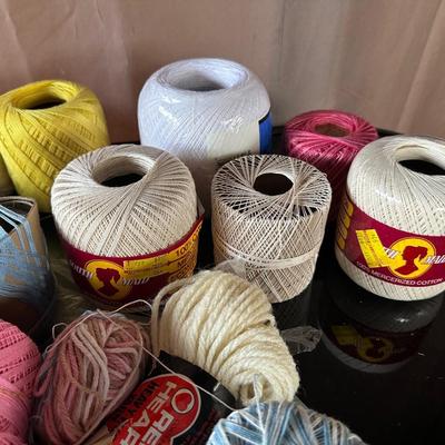 CROCHET AND EMBROIDERY THREAD PLUS SOME YARN