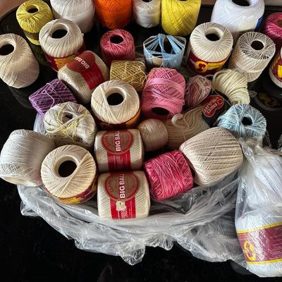 CROCHET AND EMBROIDERY THREAD PLUS SOME YARN