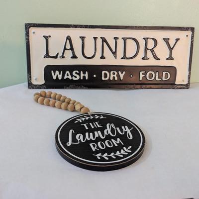 Metal & Wood Laundry Room Signs