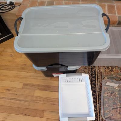 Assortment Of Bins Lids & Baskets