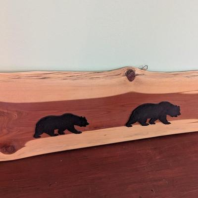 Wood Wall Decor With Felted Bears