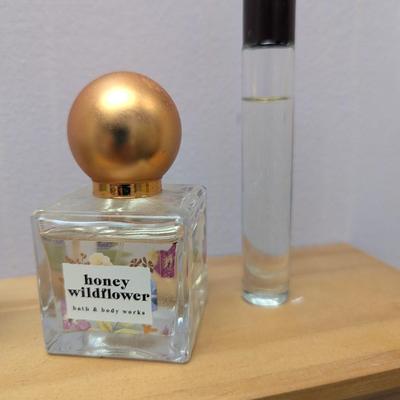 Floating Shelves With Perfume Bottles & More