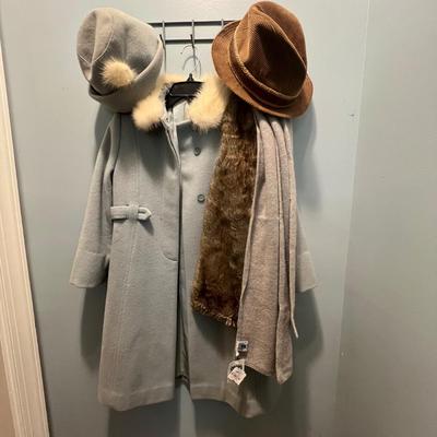 Vintage F.W. Fischer Wool Coat with Matching Hat, Plus Stetson Hat & More (LR-RG)