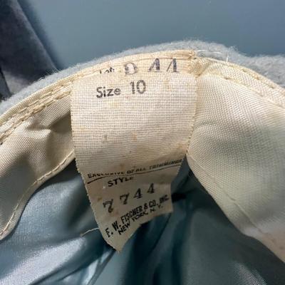 Vintage Blue Wool Coat W/Fur Collar & Matching Hat, Stetson Hat Plus More (LR-RG)