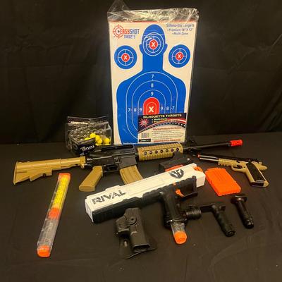 Nerf Rival Soft Dart Gun & More Plastic Guns (G-MG)
