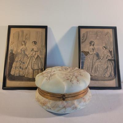 Antique Jewelry Box and Fashion Ads (LR-EL)