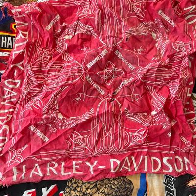 Vintage Bandana Lot - Harley Davidson, Cotton, Conditions Vary