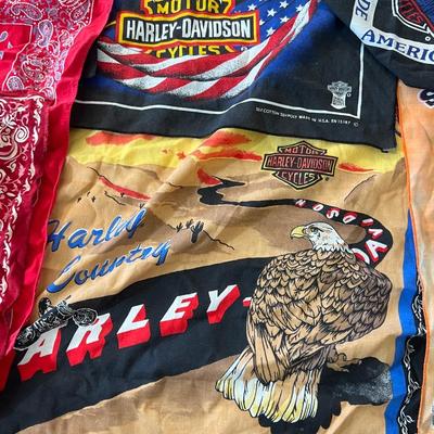 Vintage Bandana Lot - Harley Davidson, Cotton, Conditions Vary