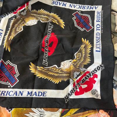 Vintage Bandana Lot - Harley Davidson, Cotton, Conditions Vary