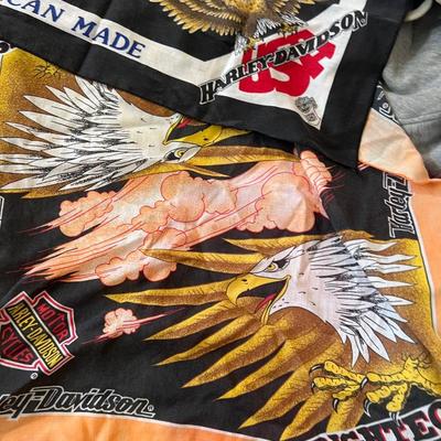 Vintage Bandana Lot - Harley Davidson, Cotton, Conditions Vary