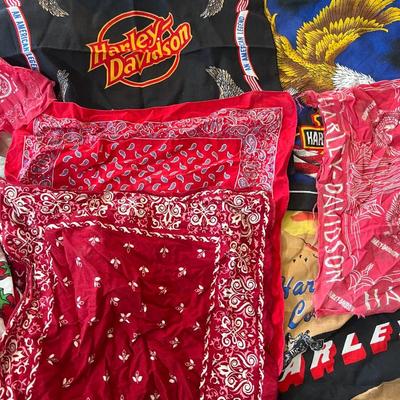Vintage Bandana Lot - Harley Davidson, Cotton, Conditions Vary