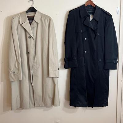 2 Men's Vintage Trench Coats 42 Long, 44 Reg.