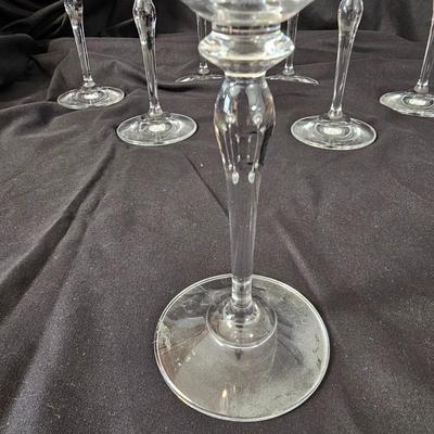 Seven Gold Rimmed Mikasa Wine Glasses (K-JS)
