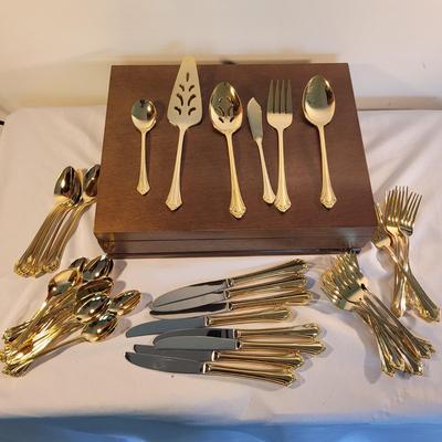 Roger Bros. 54 Piece Gold Plate Flatware (K-EL)