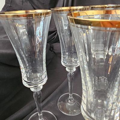 Mikasa Gold Rimmed Water Glasses & Champagne Flutes (K-JS)
